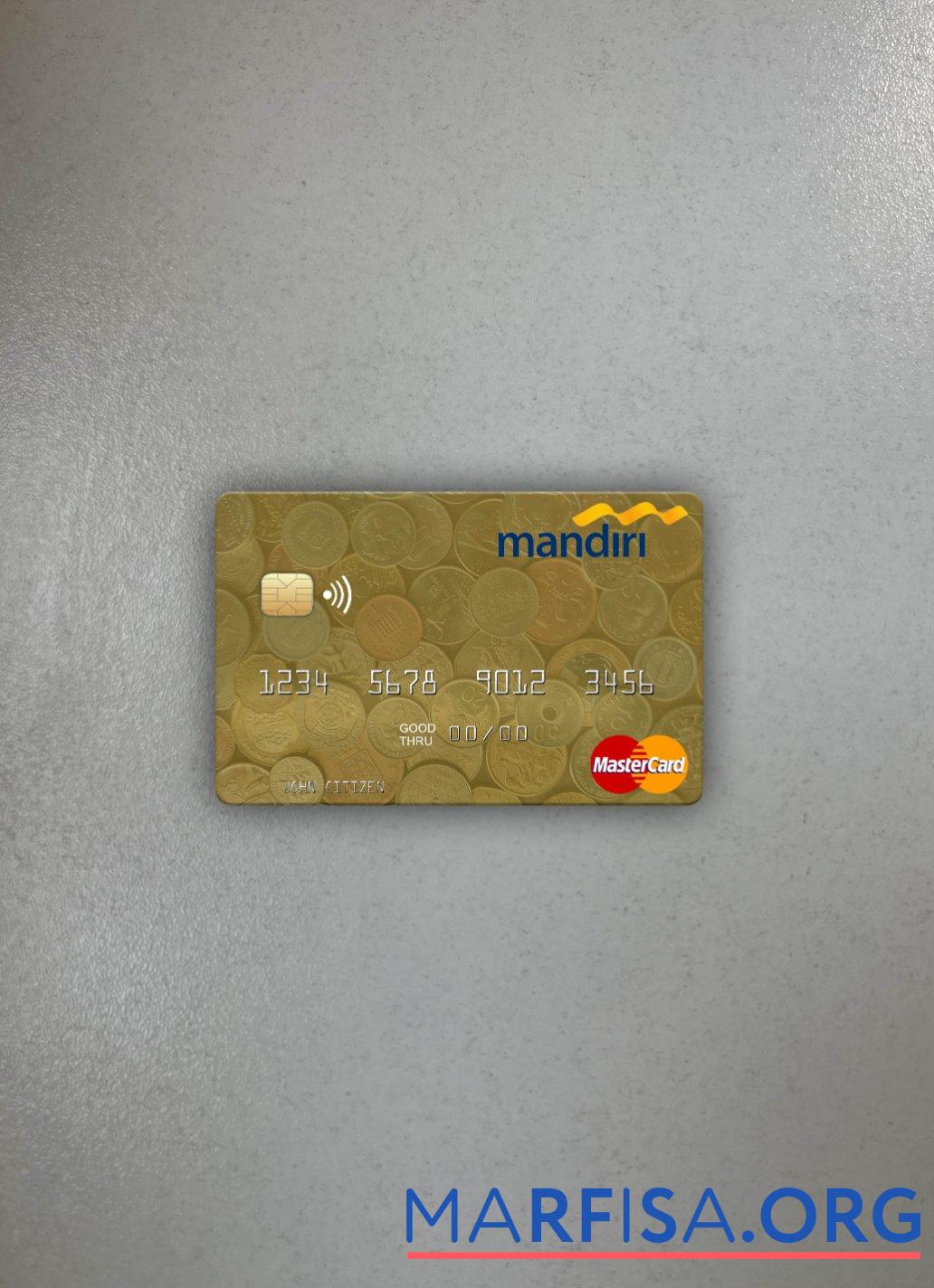 Blank Indonesia Bank Mandiri mastercard photolook front real example